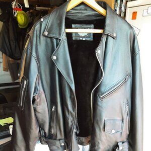 Vintage Oscar Piel Men’s Leather Motorcycle Coat